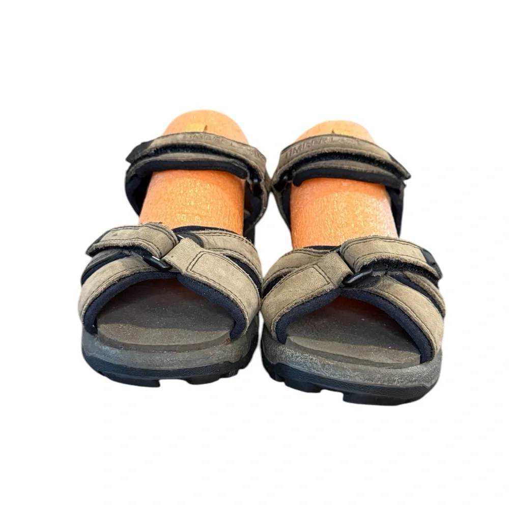 Timberland Brown and Black Outdoor Sandals with Adjustable Straps Kids Size 3